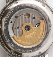 Ingersoll automata karóra dátum funkcióval. Nagyméretű, acéltokos férfi karóra, bőr szíjjal, szép ál...