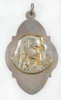 Ezüst(Ag) medál Mária arcképével, jelzett, a hátulján kisebb hibával, 5x3 cm, bruttó: 12,29 g