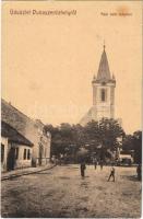 1915 Dunaszerdahely, Dunajská Streda; Római katolikus templom, utca, üzletek. Petényi Márk kiadása / street, church, shops (EK)