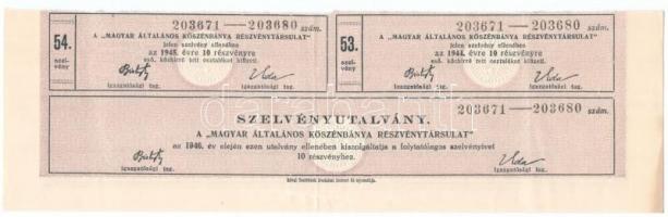 Budapest 1926. "Magyar Általános Kőszénbánya Részvénytársulat" részvénye 200P-ről, magyar ...