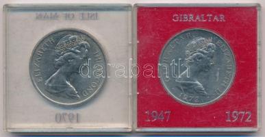 Man-sziget 1970. 1C Cu-Ni "Man-szigeti macska" plasztik tokban + Gibraltár 1972. 25p &quot...