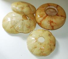 cca 1920 4+1 darabos üveg csillárbúra készlet szép állapotban