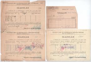 1945-1946. Budapesti Giro- és Pénztár-Egylet Részvénytársaság 6db-os igazolás és számjegyzék tétele
