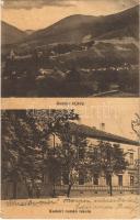 1918 Kudzsir, Kudsir, Cugir; román iskola, tájkép / Romanian school (EK) + Holzabschubstelle