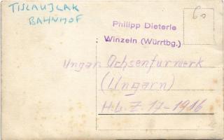 Tiszaújlak, Vulok, Vilok, Vylok; vasútállomás, ökörszekér / railway station, oxen cart. photo  (fl)