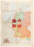 1946 Westdeutschland und angrenzende Staaten, 1:2 000 000, szakadással, 68,5×48,5 cm