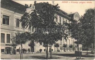 1913 Arad, Községi polgári iskola, Molnár Albert üzlete. Pichler Sándor kiadása / school, shop