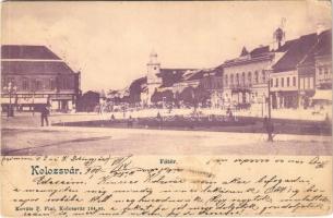 1900 Kolozsvár, Cluj; Fő tér, Tamási Tamás és fia, Szele Márton üzlete. Kováts P. fiai 104. / main square, shops