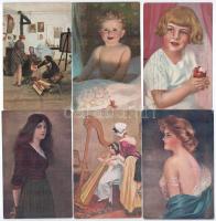 70 db RÉGI motívum képeslap: művész / 70 pre-1945 motive postcards: art