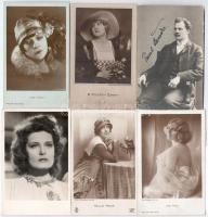 100 db RÉGI motívum képeslap: színészek aláírásokkal is / 100 pre-1945 motive postcards: actors and actresses, some with signatures