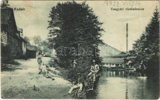 1922 Kudzsir, Kudsir, Cugir; Vasgyári vízmedence. Gyöngyösi Gyula kiadása / ironworks, factory (kopott sarok / worn corner)