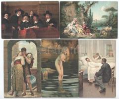 13 db RÉGI Stengel litho művész motívum képeslap / 13 pre-1945 Stengel litho art motive postcards