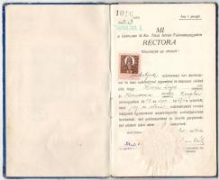 1932-1936 Joghallgató és postatiszt leckekönyve, 2 db