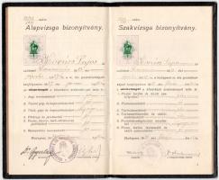 1932-1936 Joghallgató és postatiszt leckekönyve, 2 db