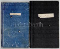 1932-1936 Joghallgató és postatiszt leckekönyve, 2 db