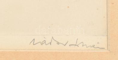 Zádor István (1882-1963): Szélcsend a Balatonon. Rézkarc, papír, jelzett, lapon apró foltokkal. Üveg...