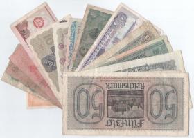 Vegyes 15db-os külföldi bankjegy tétel, közte német, osztrák, szovjet, csehszlovák, török bankjegyek...