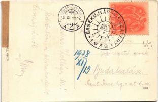 Köbölkút, Gbelce; Hlavná ulica / Fő utca. Tóth Vilmos kiadása / main street + "1938 Érsekújvár ...