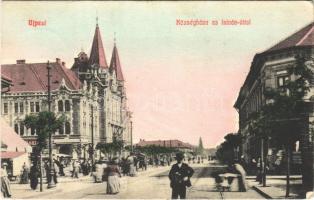 1908 Budapest IV. Újpest, Községháza, István út, üzletek. Selley Károly kiadása (EK)