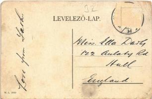 Győr, Pályaudvar, vasútállomás, gőzmozdony, vonat. W. L. 2069. (EM)