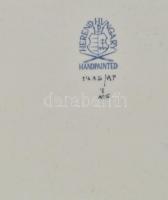 Herendi Apponyi mintás porcelán tálca, kézzel festett, jelzett, apró kopásnyomokkal, 17x44x2 cm