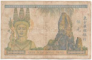 Francia Indokína 1946. 5p T:III,III- ly.
French Indo-China 1946. 5 Piastres C:F,VG hole
Krause P#5...