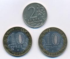 Oroszország 2002. 2R Cu-Ni "Gagarin" + 2000. 10R bimetál "Nagy Honvédő Háború" +...