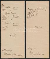 cca 1927 10 db kézzel írt orvosi recept, hajtásnyommal, lap tetején lyukkal, egyik sérült