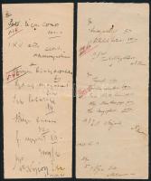 cca 1927 10 db kézzel írt orvosi recept, hajtásnyommal, lap tetején lyukkal, egyik sérült