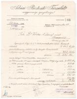 1915-1920. Adria Biztosító Társulat életbiztosítási kötvény melléklete és fejléces elszámoló levele ...