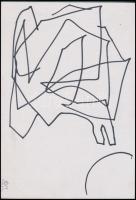 Gádor Magda (1924-): Vonalak (cím nélkül, kétoldalas mű). Filctoll, karton. Jelzett. 20x29 cm