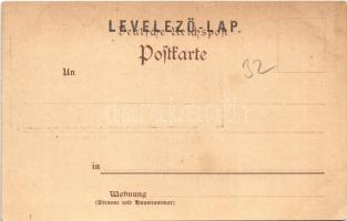 Budapest VI. Váci körút, Podmaniczky utca, villamos. Art Nouveau, floral, litho (kis szakadás / smal...