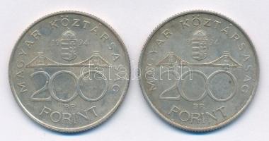 1994. 200Ft Ag "Deák" (2x) T:2 Adamo F13.1