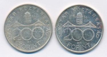 1994. 200Ft Ag "Deák" (2x) T:2 Adamo F13.1