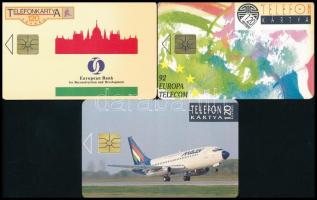 1992 3 db klf az első magyar S telefonkártya (8-10-20 000 példányos), jó állapotban
