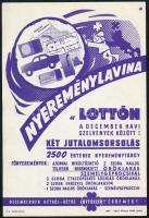 1970 Nyereménylavina a lottón, kisplakát, 23,5×16,5 cm