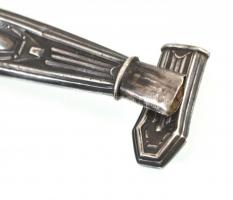 Antik ezüst(Ag) tűtartó, jelzett, apró kopásokkal, 6 cm, nettó: 1,98 gr