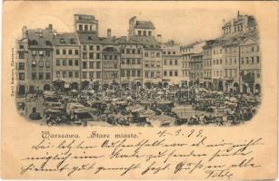 1899 Warszawa, Varsovie, Warschau, Warsaw; Stare miasto / old town, market, shops. Karol Sommer (EK)