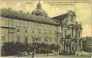 Praha, Prag, Prága, Prague; Kirche des hl. Nikolaus auf der Kleinseite, Ansicht vom Generalkommando / church