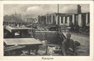 Kopychyntsi, Kopyczynce, Kopczynce; WWI military ruins, soldiers