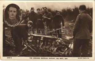 1916 Cuffley, The wrecked Zeppelin, L.T. W.L. Robinson pilot (EK)