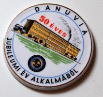 Danuvia jubileumi dísz Hollóházi porcelán plakett d: 9 cm