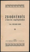 cca 1925 Zsidókérdés a Szentírás megvilágításában, írta: Berliner Hugó, nyomtatvány, jó állapotban, 24p