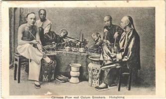 Hongkong, Chinese pipe and opium smokers