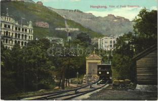 Hongkong, view of peak tramway, God save the King