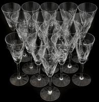 18 személyes kristály pezsgős pohár készlet szép állapotban. 20 cm