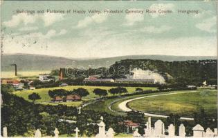 1912 Hongkong, Buildings and factories of Happy Valley, protestant cemetery, race course (EK)