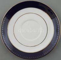 Zsolnay kék-arany teás készlet + hozzá tálca (d: 30 cm ). Kézzel festett, jelzett, hibátlan