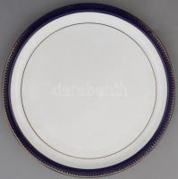 Zsolnay kék-arany teás készlet + hozzá tálca (d: 30 cm ). Kézzel festett, jelzett, hibátlan