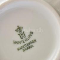 Winterling virágmintás porcelán teás készlet, 6 személyes, matricás, jelzett, lepattanásokkal, kiseb...